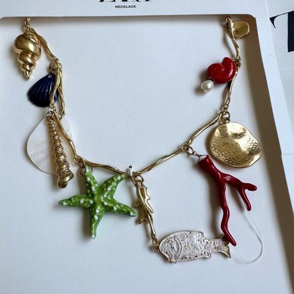 NWT Zara Multi Charm Necklace - Picture 5 of 5